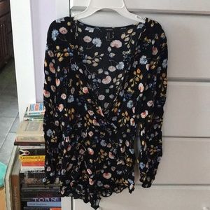 Black Floral Romper